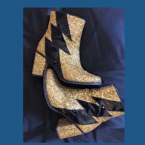 House of Holland Gold Glitter Rock Boots SOLD OUT